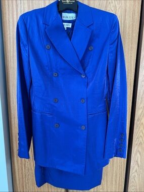 Royal Blue Double-Breasted Women's Blazer